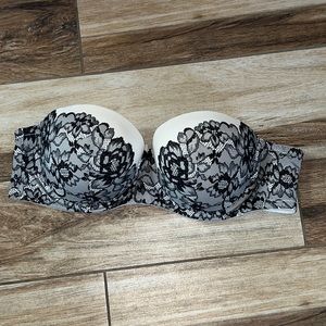 Torrid white with black strapless bra